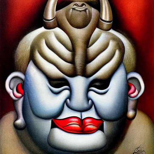 Image similar to colombian devil by botero, diablo