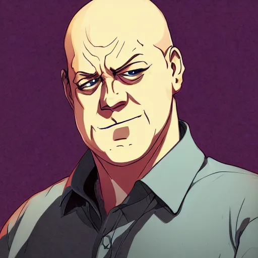 Prompt: portrait of hank schrader, anime fantasy illustration by tomoyuki yamasaki, kyoto studio, madhouse, ufotable, comixwave films, trending on artstation