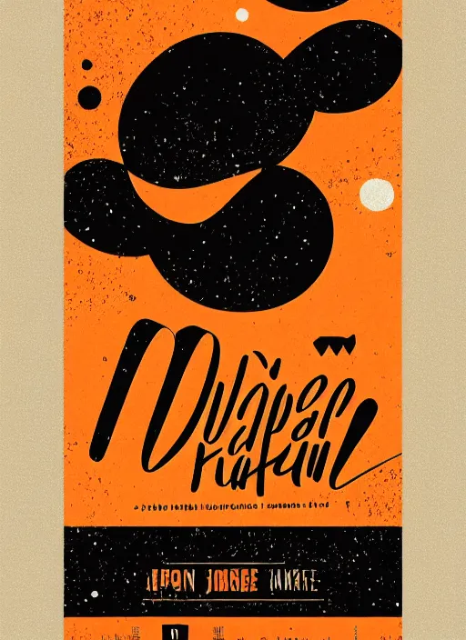 Image similar to poster design with duochrome vintage typographic Japanese katakana, black and orange colour palette, layout design, illustrator vector graphics