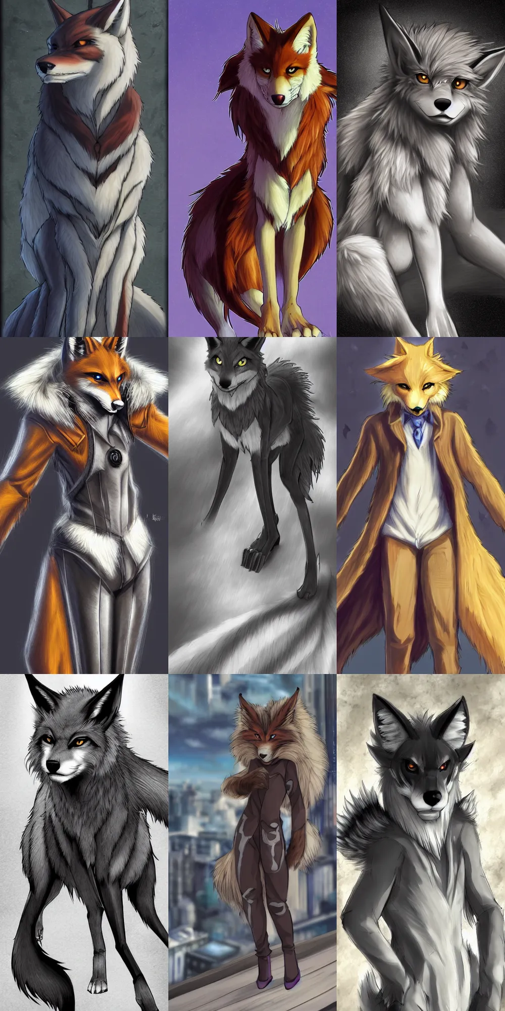 Prompt: gorgeous stylish anthro werefox in the city, photorealistic fursona furry art commission, anime!, fullmetal alchemist, furaffinity, extremely detailed, award winning