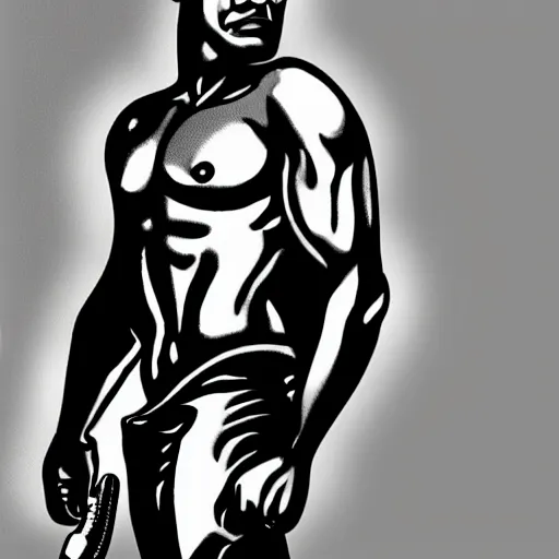 Image similar to lgbt art, tom of finland style, art in 4 k, high quality, van darkholme,