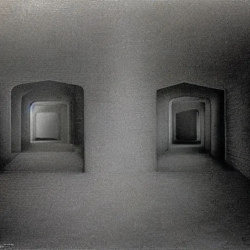 Prompt: scary, empty, liminal space, backrooms made by zdzislaw beksinski