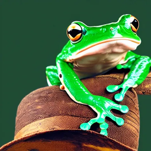 Prompt: a frog with a hat