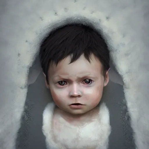 Image similar to hyperrealistic mixed media image of baby stewart griffin, stunning 3 d render inspired art by greg rutkowski and xiang duan and thomas eakes, perfect facial symmetry, immaculate complexion, realistic, highly detailed attributes and atmosphere, dim volumetric cinematic lighting, 8 k octane detailed render, post - processing, masterpiece,