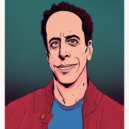Prompt: a study of cell shaded portrait of jerry seinfeld 11 concept art, llustration, post grunge, concept art by josan gonzales and wlop, by james jean, Victo ngai, David Rubín, Mike Mignola, Laurie Greasley, highly detailed, sharp focus, alien, Trending on Artstation, HQ, deviantart, art by artgem