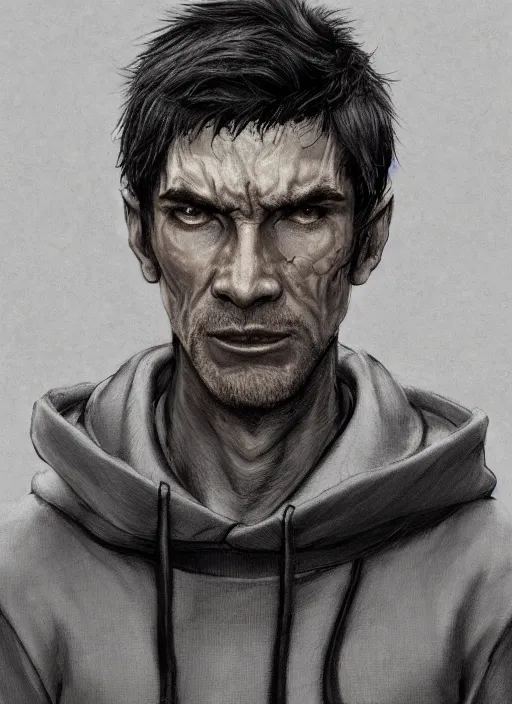 detailed portrait a random guy with hoodie, behance hd | Stable ...