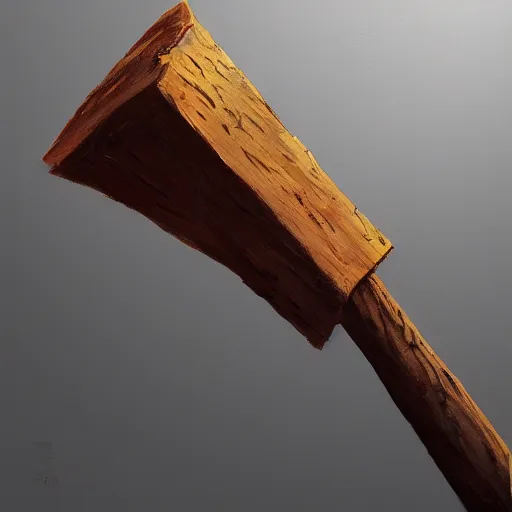 Prompt: painting of an wooden pickaxe, an ultrafine hyperdetailed illustration by tooth wu and wlop and beeple and greg rutkowski, trending on artstation, highly detailed, 4 k, 8 k