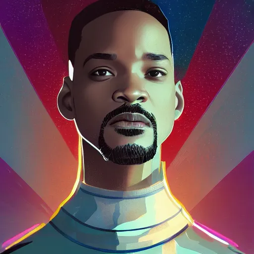 Image similar to Will Smith as Tony Stark, ambient lighting, 4k, alphonse mucha, lois van baarle, ilya kuvshinov, rossdraws, artstation