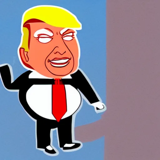 Image similar to donald trump as pee wee herman adventuring