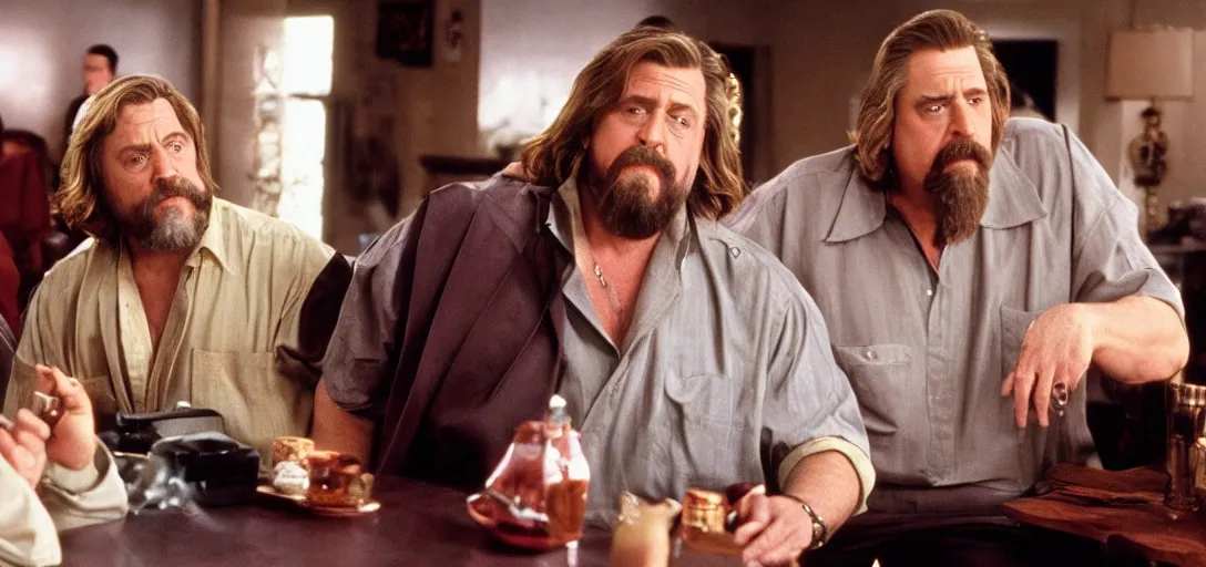 Prompt: The Big Lebowski but all the characters are played by John Goodman