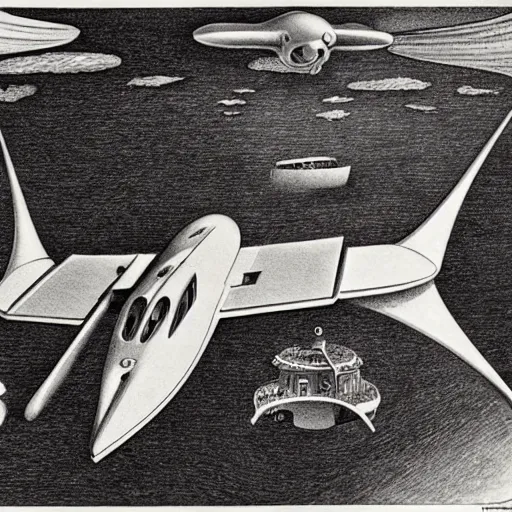 Image similar to the enterprise by m. c. escher