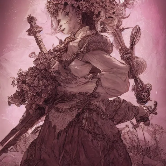 Image similar to the portrait of neutral good colorful female cleric bard as absurdly beautiful, gorgeous, elegant, skinny young gravure idol, an ultrafine hyperdetailed illustration by kim jung gi, irakli nadar, intricate linework, sharp focus, bright colors, octopath traveler, final fantasy, unreal engine 5 highly rendered, global illumination, radiant light, detailed and intricate environment