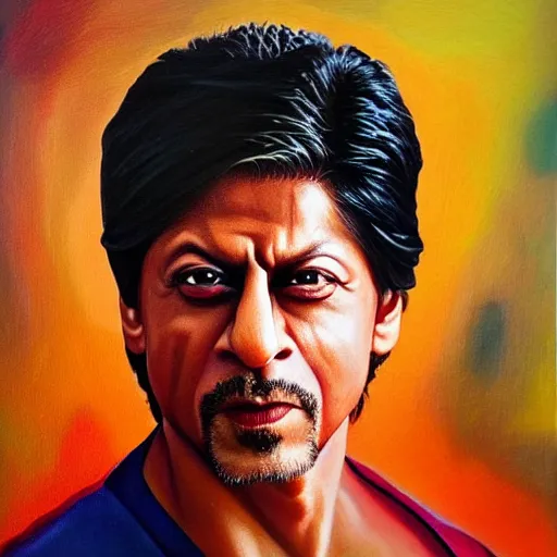 Image similar to shahrukh khan oil painting, 8k