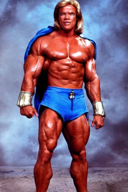 Image similar to arnold schwarzenegger as he - man, 1 9 8 5