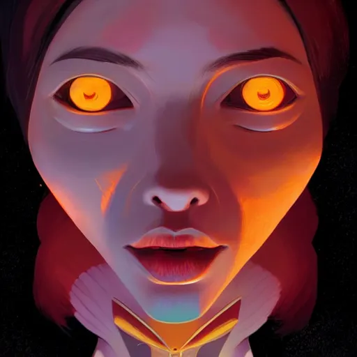 Image similar to face icon stylized minimalist close encounters of the third kind, loftis, cory behance hd by jesper ejsing, by rhads, makoto shinkai and lois van baarle, ilya kuvshinov, rossdraws global illumination