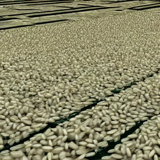 Image similar to Piles of rice scattered engine, real engine render