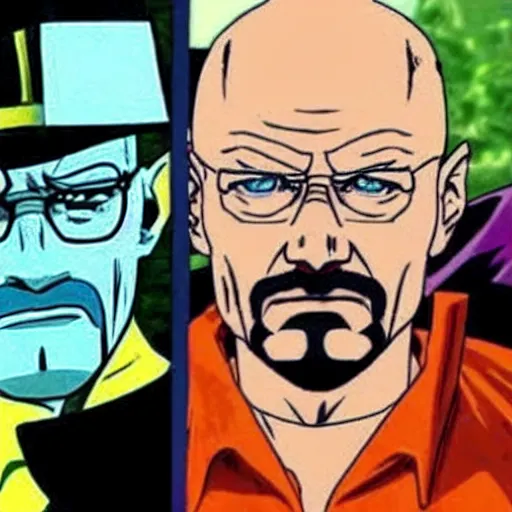 Prompt: walter white in jojos bizarre adventure