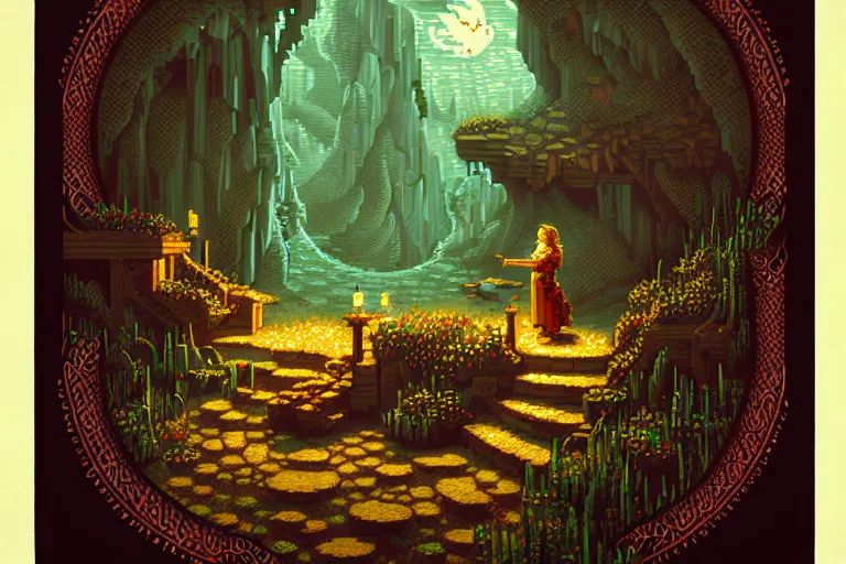 Image similar to the bard's tale, beautiful detailed pixelart by albertov, intricate details, beautiful, dithered gradients, volumetric lighting, cgsociety, artstation, smooth, sharp focus, 2 d illustration, amazing art by dan mumford