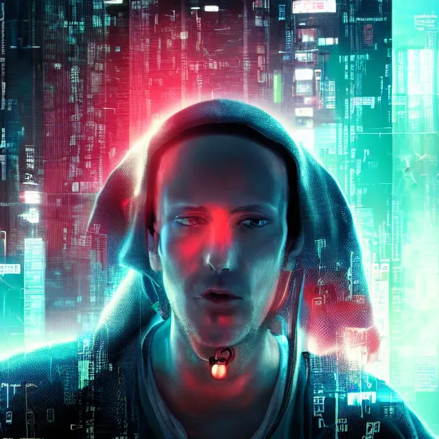 Image similar to a cyberpunk hacker's mind shattering like a broken mirror in cyberspace detailed realistic hd 8 k high resolution