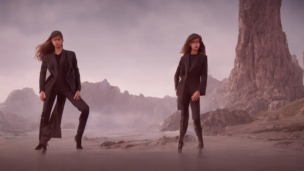 A shot from the James Bond movie starring Kaia Gerber, | Stable