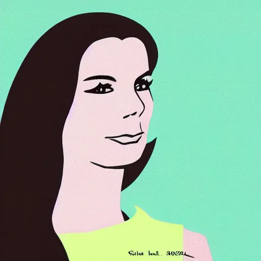 Prompt: 1960s minimalist illustration of Sandra Bullock