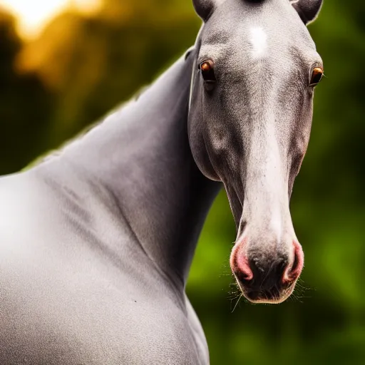 Prompt: green muscular being with no nose bald has big eyes small pupils riding a horse that is humanoid, photograph studio lighting portrait photography 8 k