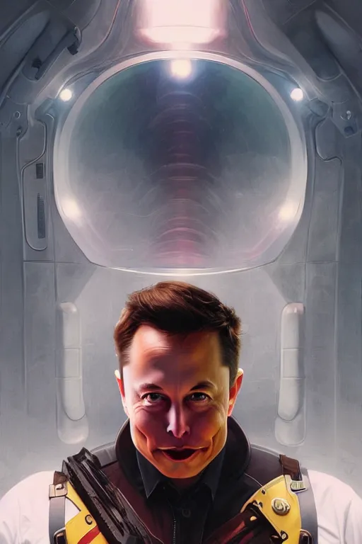 Prompt: elon musk as mario, realistic portrait, symmetrical, highly detailed, digital painting, artstation, concept art, smooth, sharp focus, illustration, cinematic lighting, art by artgerm and greg rutkowski and alphonse mucha