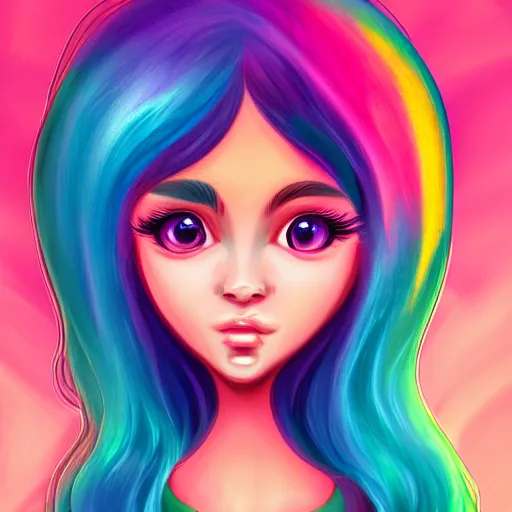 Prompt: character art portrait, deviantart artstation, by lisa frank