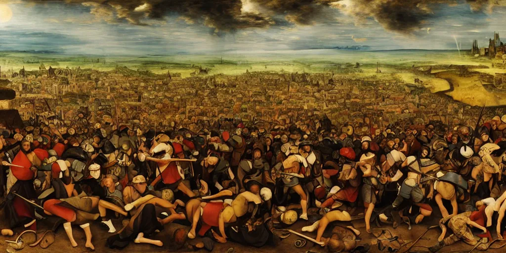 Image similar to beautiful oil matte painting, the triumph of the black plague, wonderful masterpiece highly detailed, beautiful cinematic light deep focus, elegant, digital painting, smooth, sharp focus, golden ratio, dramatic illumination, ultra realistic, 8 k, art by pieter bruegel