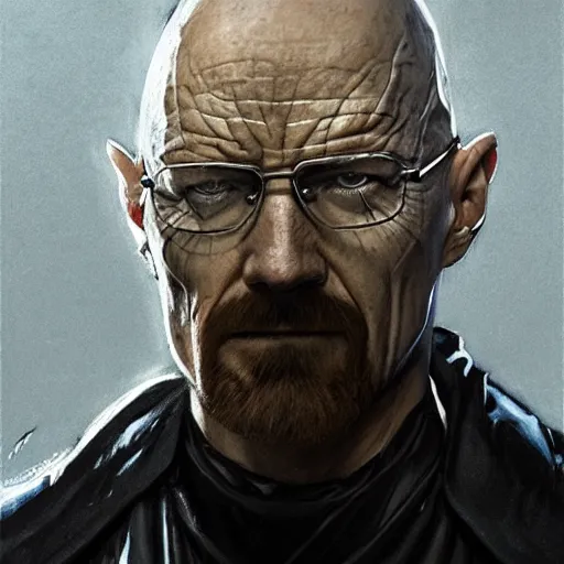 Image similar to a sketch of walter white as venom the symbiote | venom movie | ~ ~ cinematic ~ ~ lighting | award - winning | closeup portrait | by donato giancola and mandy jurgens and charlie bowater | featured on artstation | pencil sketch | sci - fi alien