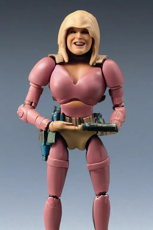 Prompt: 1 9 8 6 kenner female action figure, 5 points of articulation, perfect human female proportions, sci fi, 8 k resolution, high detail, front view, t - pose, space, star, he - man, gi joe, he man, warhammer 4 0 0 0