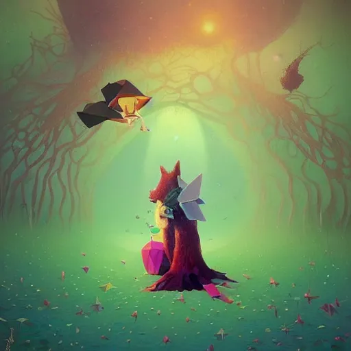 Image similar to low poly, pixar, surreal hybrid animals, nostalgia for a fairytale, magic realism, flowerpunk, mysterious vivid colors by andy kehoe and amanda clarke en un mundo de Gediminas Pranckevicius