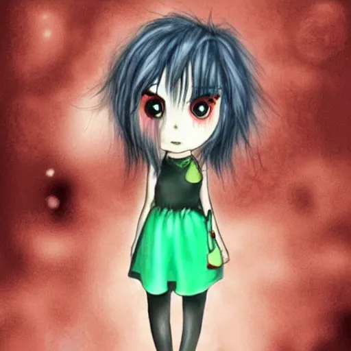 Prompt: saria as emo girl