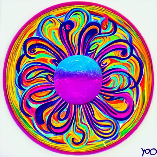 Image similar to Yo-Yo art in the style of Lisa Frank