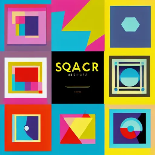 Prompt: square LP album cover design with bright and colourful, contemporary, layout design, illustrator vector graphics