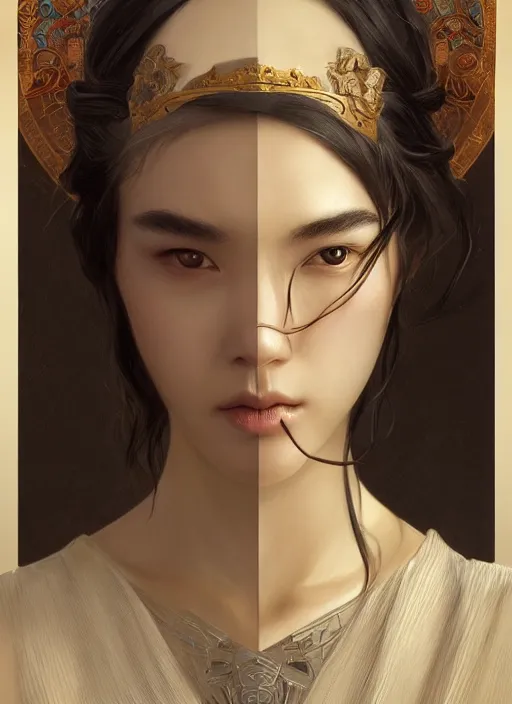 Prompt: symmetry!! portrait of tao okamoto in the style of lord of the rings, machine face, intricate, elegant, highly detailed, digital painting, artstation, concept art, smooth, sharp focus, illustration, art by artgerm and greg rutkowski and alphonse mucha, 8 k