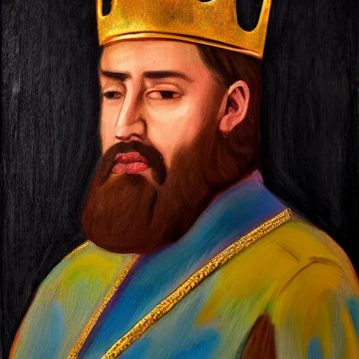 Prompt: a portrait of a king by karl wiener, abstract, figurative, fernando barrios benavides