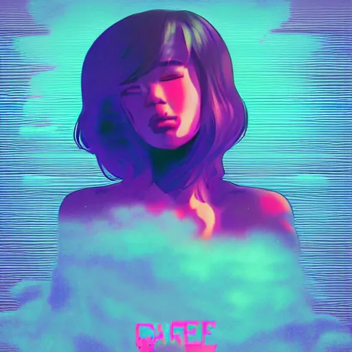 Prompt: it is a quarter after one and I am all alone and I need you now, vaporwave, digital art, trending on artstation, moody