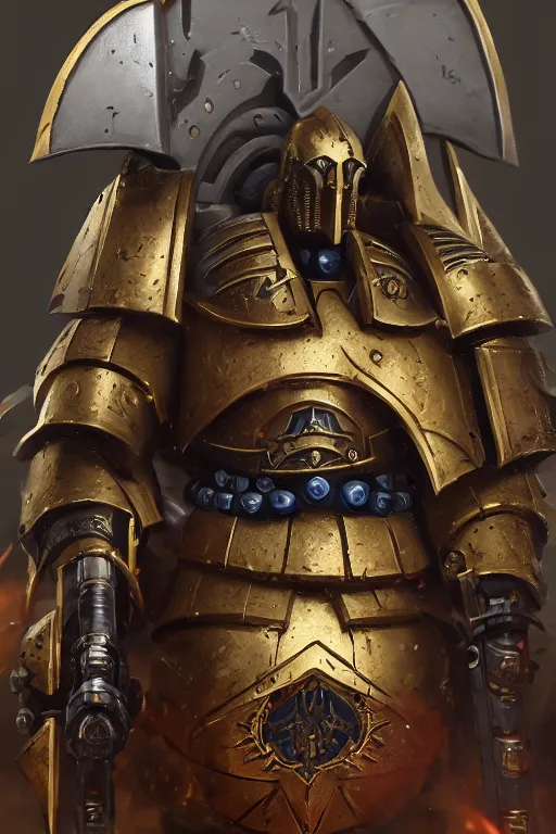 Image similar to armor portrait heros warhammer 4 0 k horus heresy fanart - the primarchs emperor by johannes helgeson animated with vfx concept artist & illustrator global illumination ray tracing hdr fanart arstation zbrush central hardmesh 8 k octane renderer comics stylized