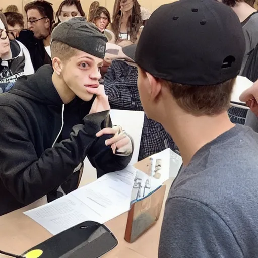 Prompt: pete davidson telling someone about the ethereum merge how cool it is, it's going to be so cool, you need to buy eth now, this is financial advice he says urgently