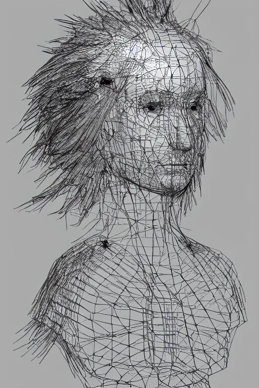 Image similar to A griffon teacher, Wireframe, by Andrew Wyeth, 70mm, Reflection lumen mapping, trending on artstation, artstationHD, artstationHQ, 4k, 8k