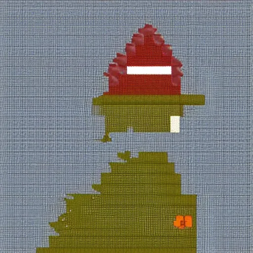 Image similar to a bird with a hat in pixelart