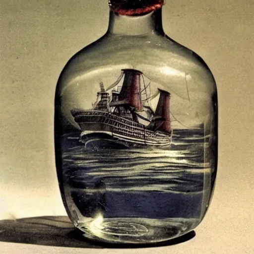 Image similar to a ship in a bottle