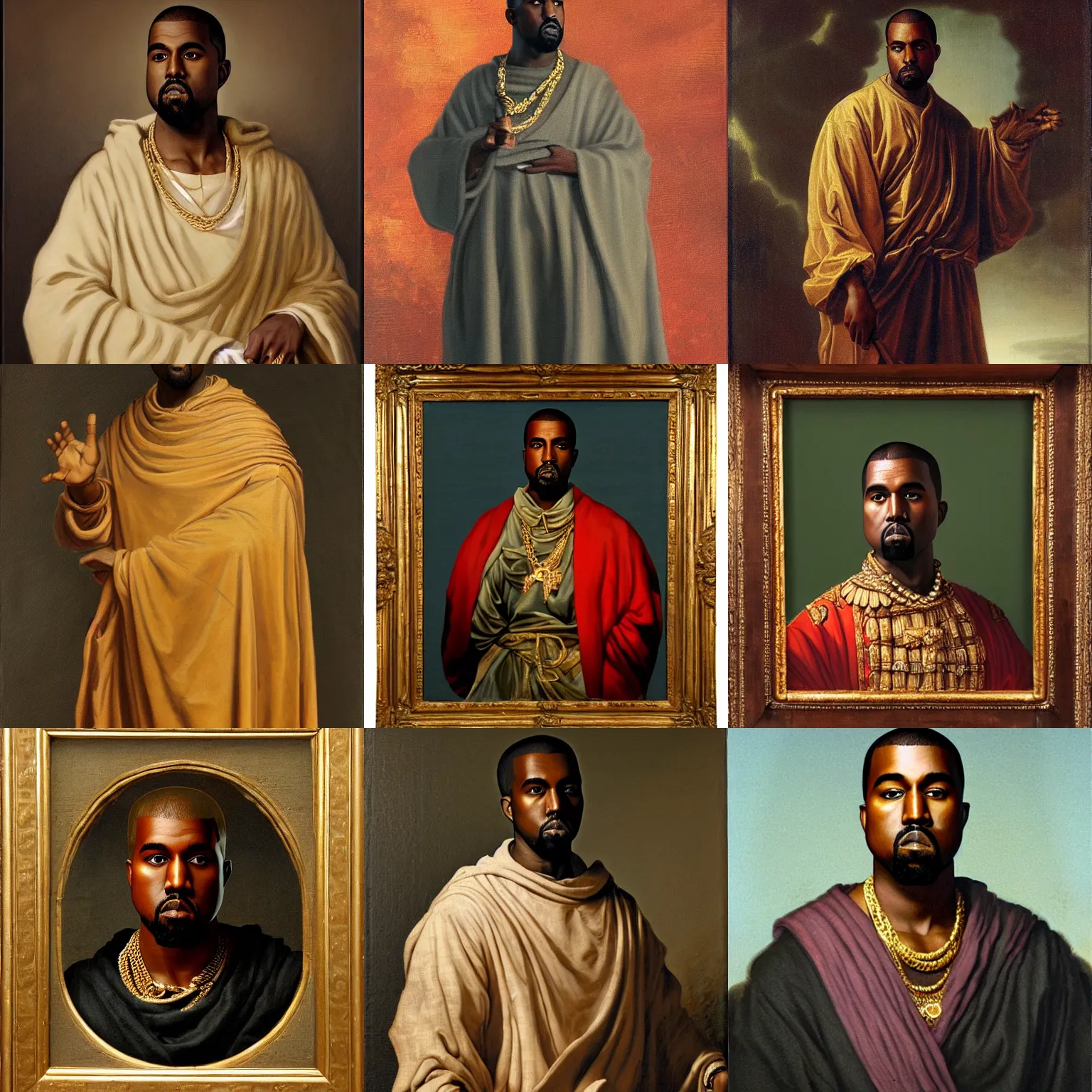 Prompt: oilpainting of Kanye West as an emperor in the style of Francois Gerard