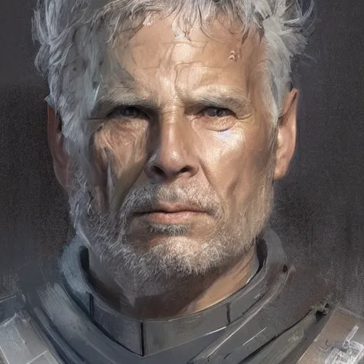 Image similar to portrait of a man by greg rutkowski, grand jedi master ben skywalker, star wars expanded universe, he is about 6 0 years old, wearing the tactical gear of the galactic alliance, highly detailed portrait, digital painting, artstation, concept art, smooth, sharp foccus ilustration, artstation hq