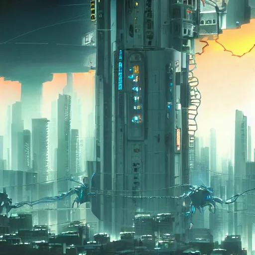 Prompt: neo tokyo evangelion dystopian future, matte painting, art station, high resolution