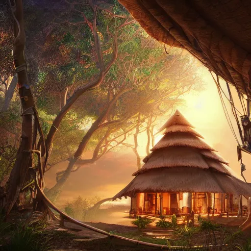 Image similar to egytian treehouse by artgerm, artstatonHD, fine art, oil painting, cinematic lighting, hyperdetailed, 8k, high resolution, insanely detailed and intricate, velvia, octane render