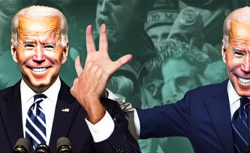 Image similar to Joe Biden in the style of JoJo's Bizarre Adventure