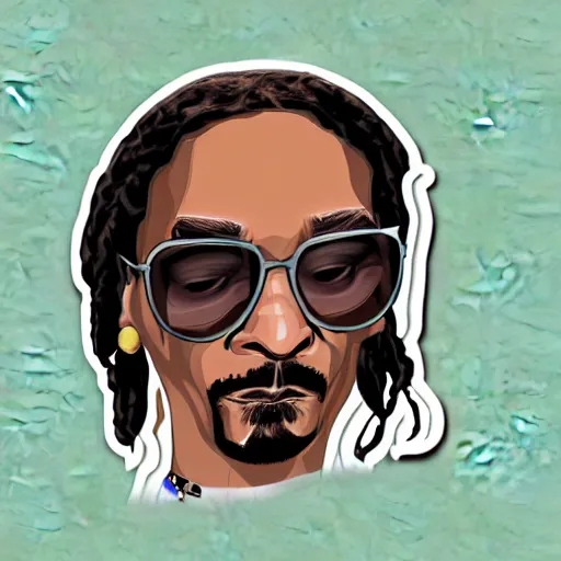 Prompt: portrait of snoop dog in style of sticker