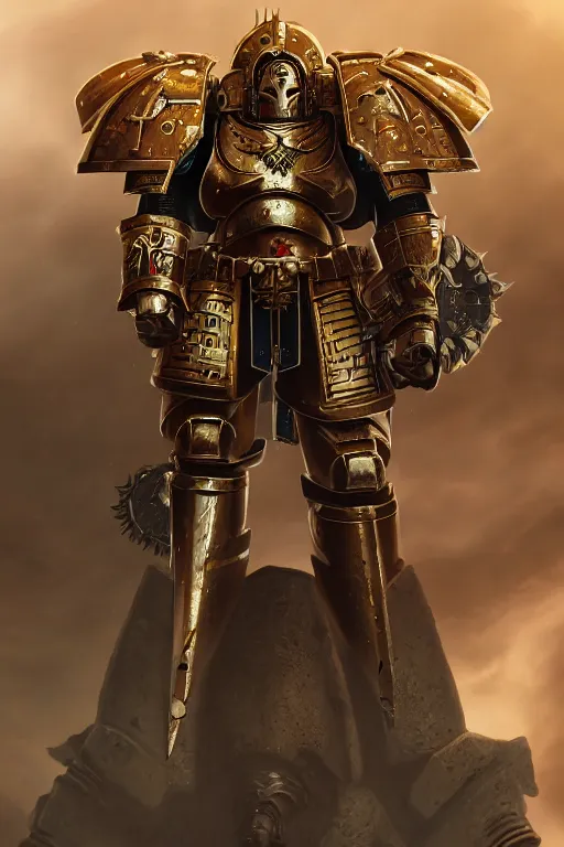 Image similar to armor portrait heros warhammer 4 0 k horus heresy fanart - the primarchs emperor by johannes helgeson animated with vfx concept artist & illustrator global illumination ray tracing hdr fanart arstation zbrush central hardmesh 8 k octane renderer comics stylized